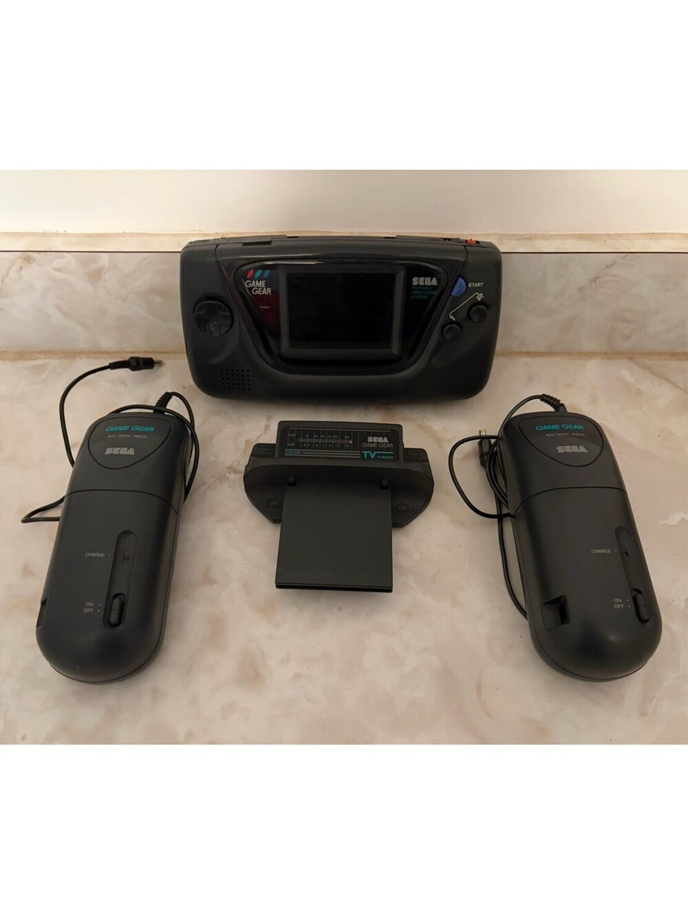 Sega Game Gear Handheld Console w/  2 Battery Packs + TV Tuner Antenna UNTESTED